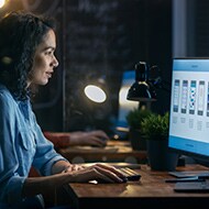 woman working on desktop